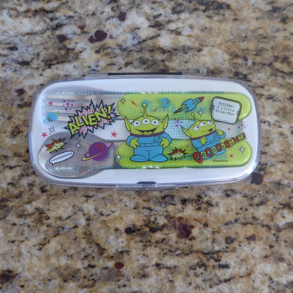 Disney Pixar Toy Story 3 Little Green Man Stainless Steel Spoon Fork Set NEW